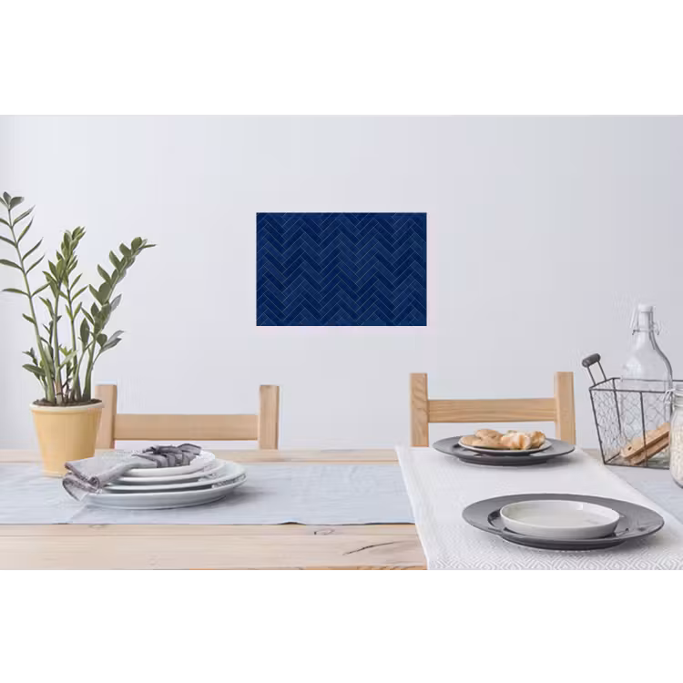 Visgraat - Wandtegel - Donkerblauw - Navy Blue Muursticker klein 286 -eettafel