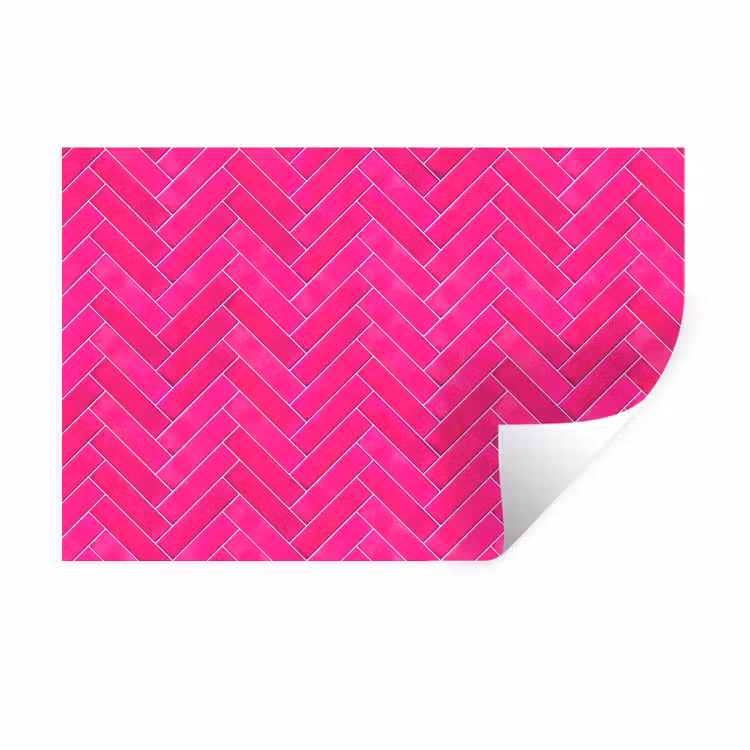 Visgraat - Wandtegel - Fuchsia - Roze Muursticker klein 286 -3d