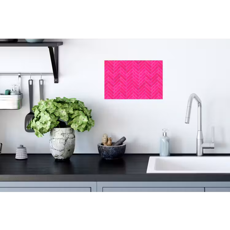 Visgraat - Wandtegel - Fuchsia - Roze Muursticker klein 286 -keuken
