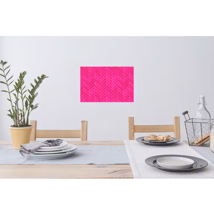 Visgraat - Wandtegel - Fuchsia - Roze Muursticker klein 286 -eettafel