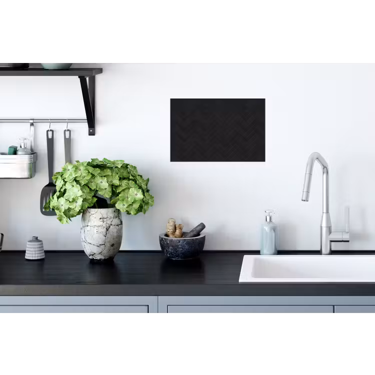 Visgraat - Wandtegel - Mat - Zwart Muursticker klein 286 -keuken