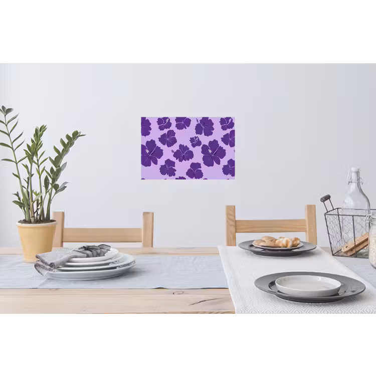 Hibiscus - Bloemen - Paars Muursticker klein 286 -eettafel