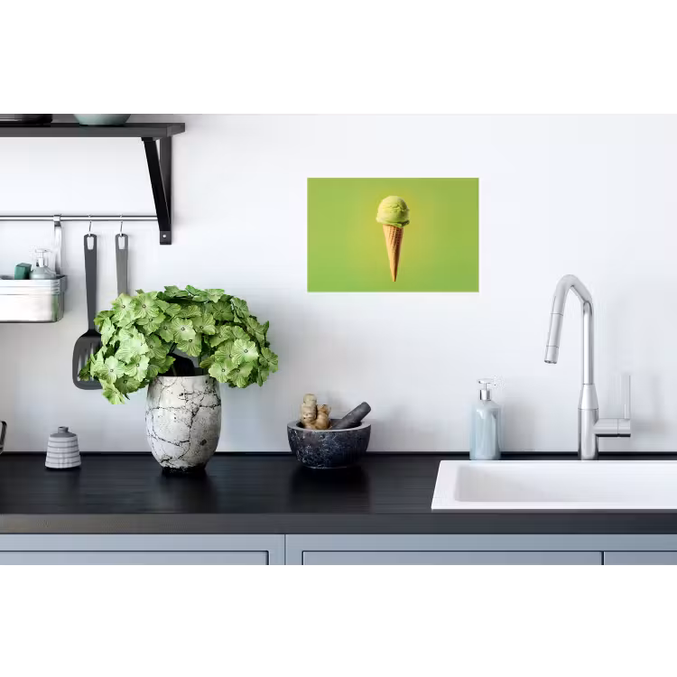 Hoorntje - Schepijs - Groen Muursticker klein -keuken