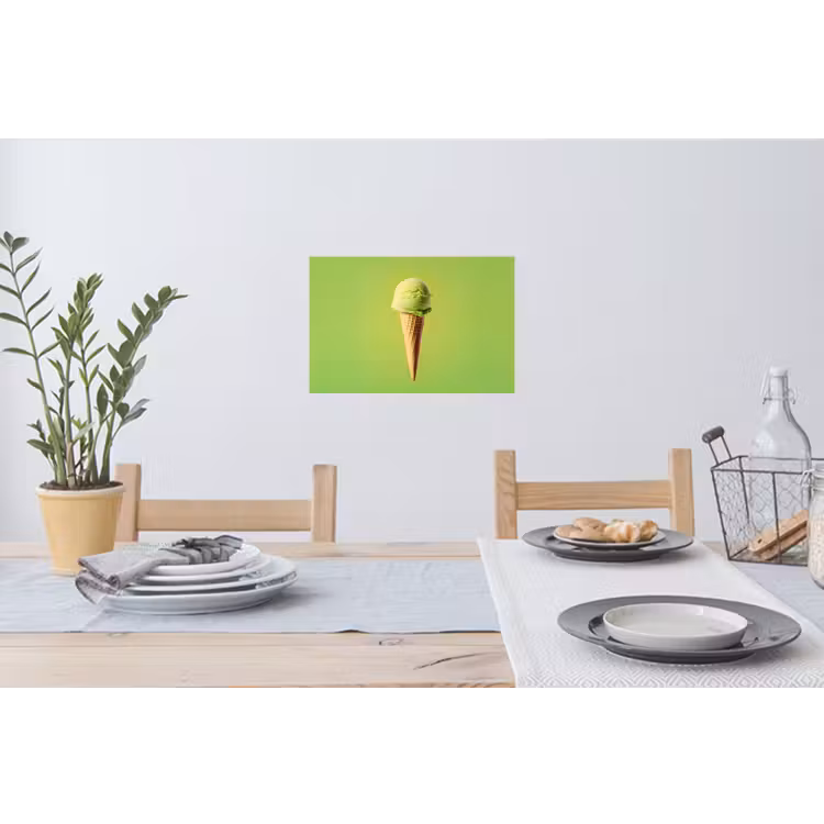 Hoorntje - Schepijs - Groen Muursticker klein -eettafel