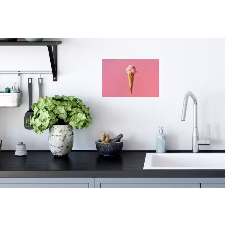Hoorntje - Schepijs - Roze Muursticker klein -keuken