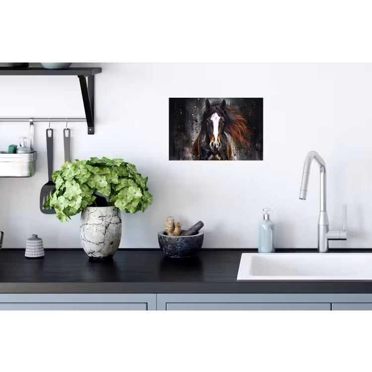Paard - Dieren - Zwart - Luxe - Modern Muursticker klein -keuken
