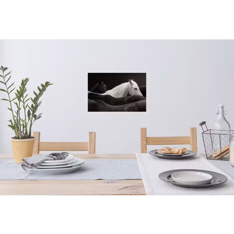 Paarden - Zwart - Wit - Kudde Muursticker klein -eettafel