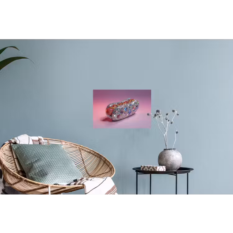 Hotdog - Steentjes - Glitters - Paars Muursticker klein -plant