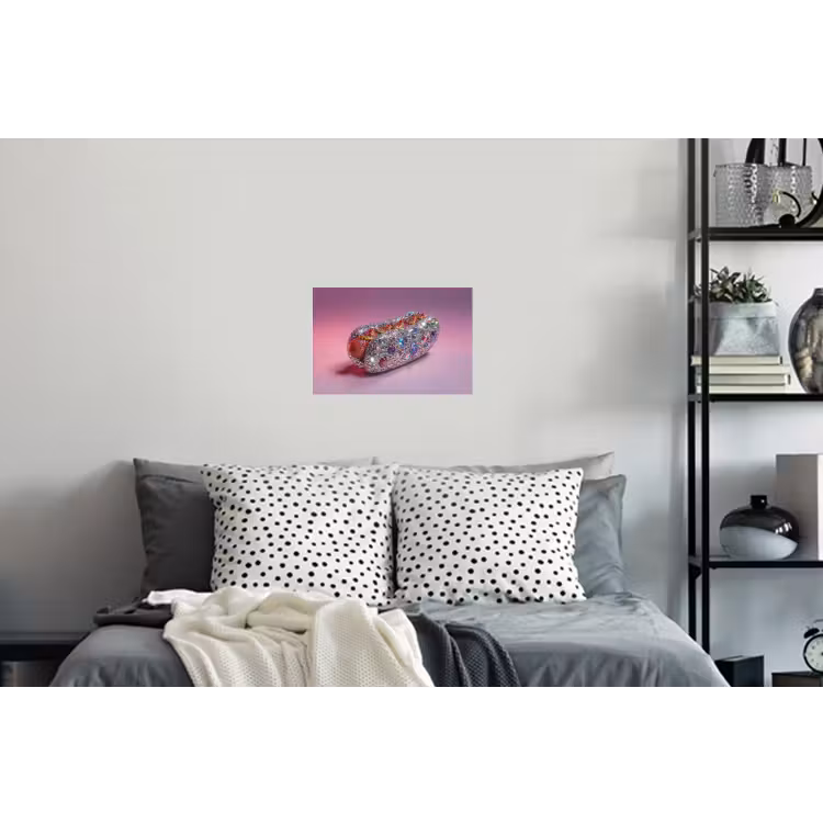 Hotdog - Steentjes - Glitters - Paars Muursticker klein -slaapkamer