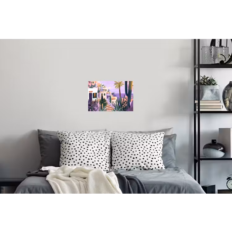 Huizen - Minimalistisch - Palmbomen - Kust Muursticker klein -slaapkamer