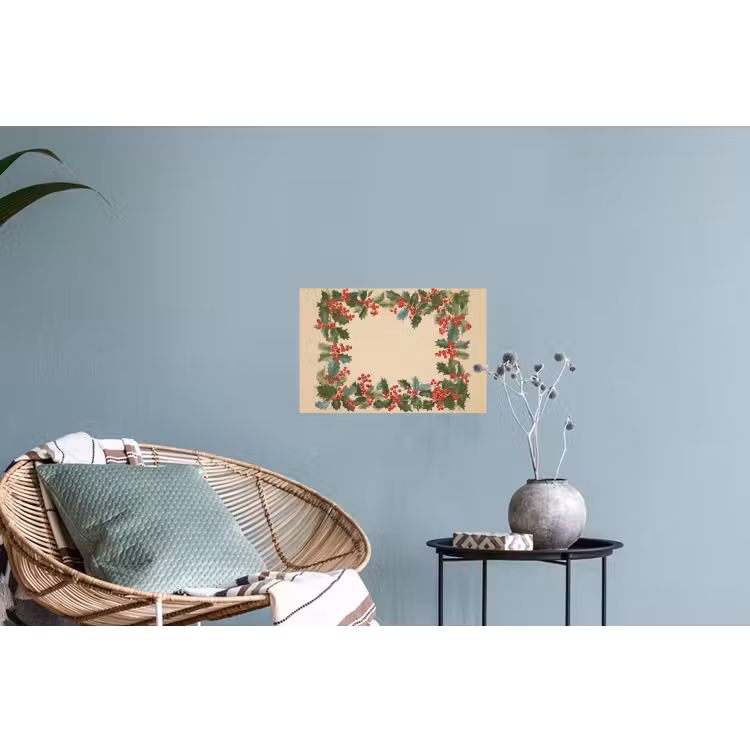 Hulstrand - Bessen - Beige Muursticker klein -plant