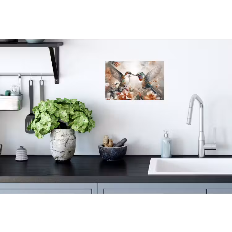 Kolibrie - Vogels - Bloemen - Natuur Muursticker klein -keuken