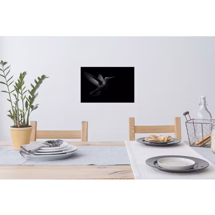 Kolibrie - Zwart - Dieren Muursticker klein -eettafel