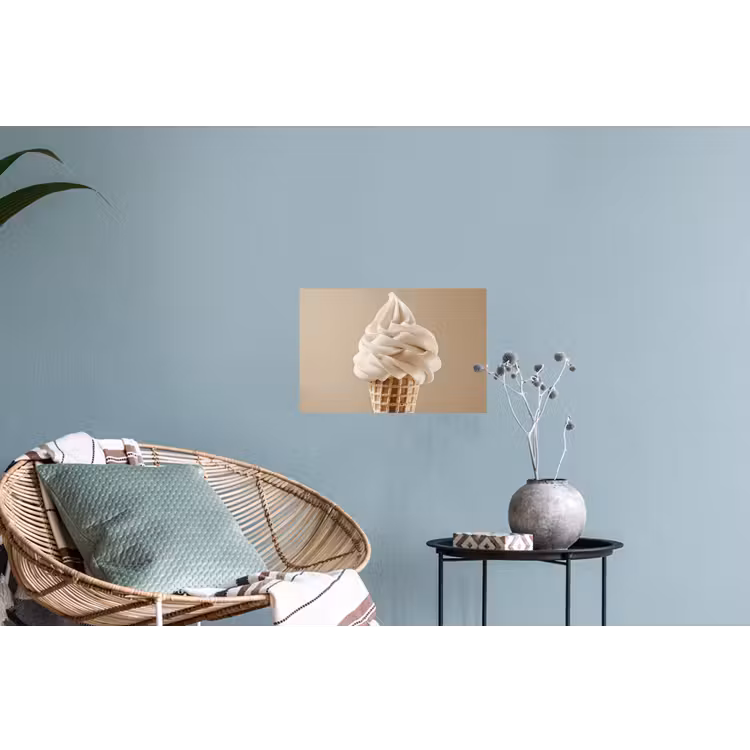 IJs - Softijs - Romig - Hoorntje - Beige Muursticker klein -plant