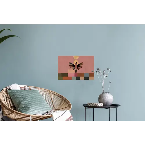 Illustratie - Vogel - Vlakken - Kleurrijk Muursticker klein -plant
