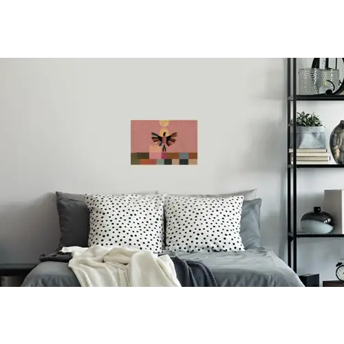 Illustratie - Vogel - Vlakken - Kleurrijk Muursticker klein -slaapkamer