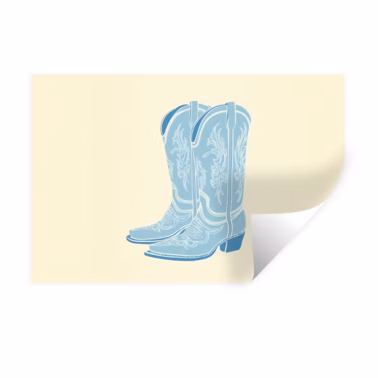 Illustratie - Cowboylaarzen - Patroon Muursticker klein -3d