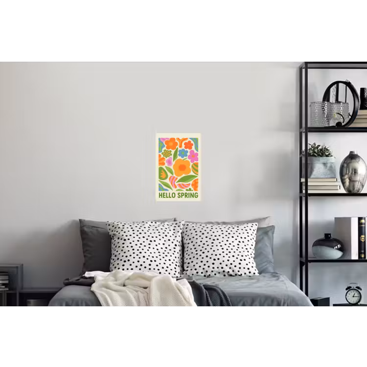 Illustratie - Bloemen - Quote - Kleurrijk Muursticker klein -slaapkamer
