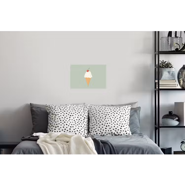 Illustratie - Ijsje - Spikkels - Kers Muursticker klein -slaapkamer
