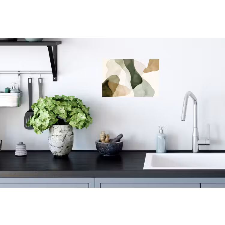 Japandi - Abstract - Groen Muursticker klein -keuken