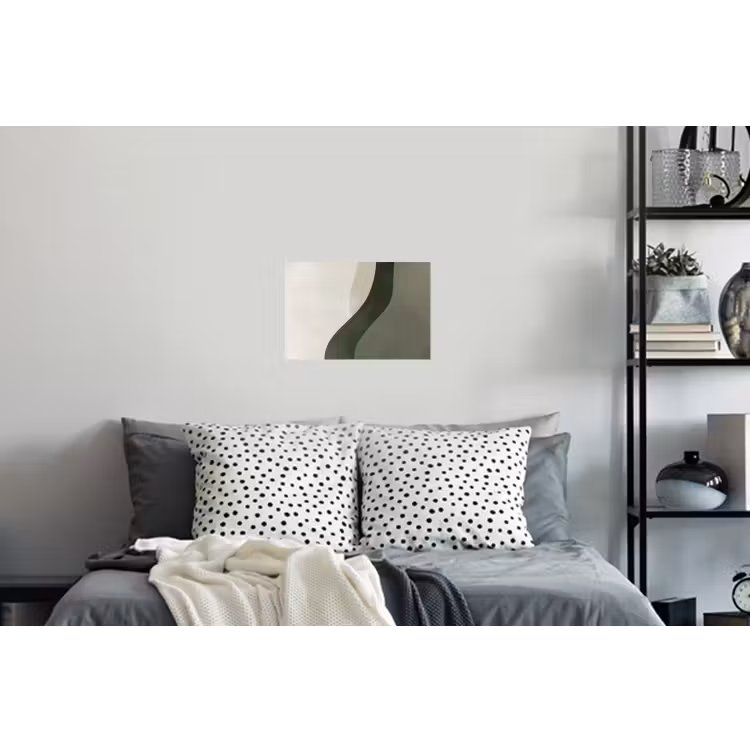 Japandi - Groen - Abstract - Modern Muursticker klein -slaapkamer