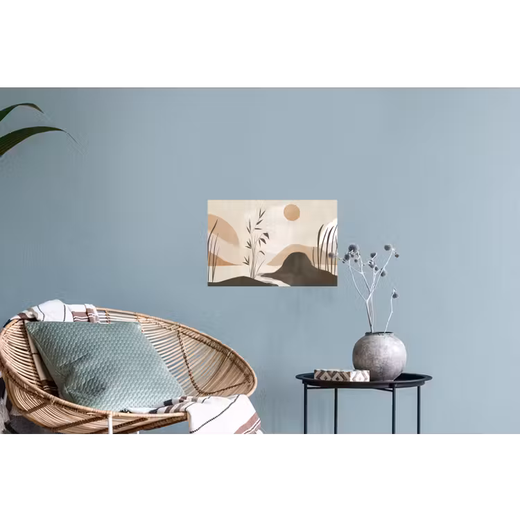 Japandi - Landschap - Beige Muursticker klein -plant