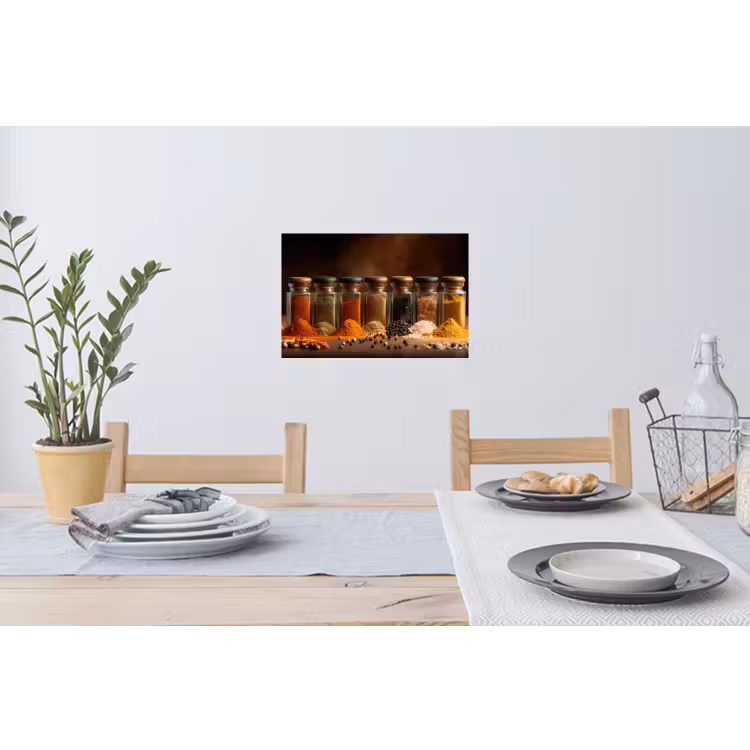 Potjes - Kruiden - Specerijen - Korrels Muursticker klein -eettafel