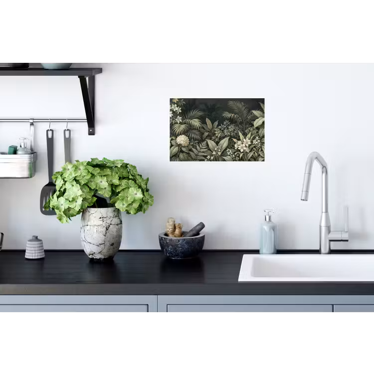 Jungle - Bladeren - Botanisch - Groen Muursticker klein -keuken