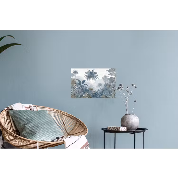 Jungle - Modern - Blauw - Groen Muursticker klein -plant