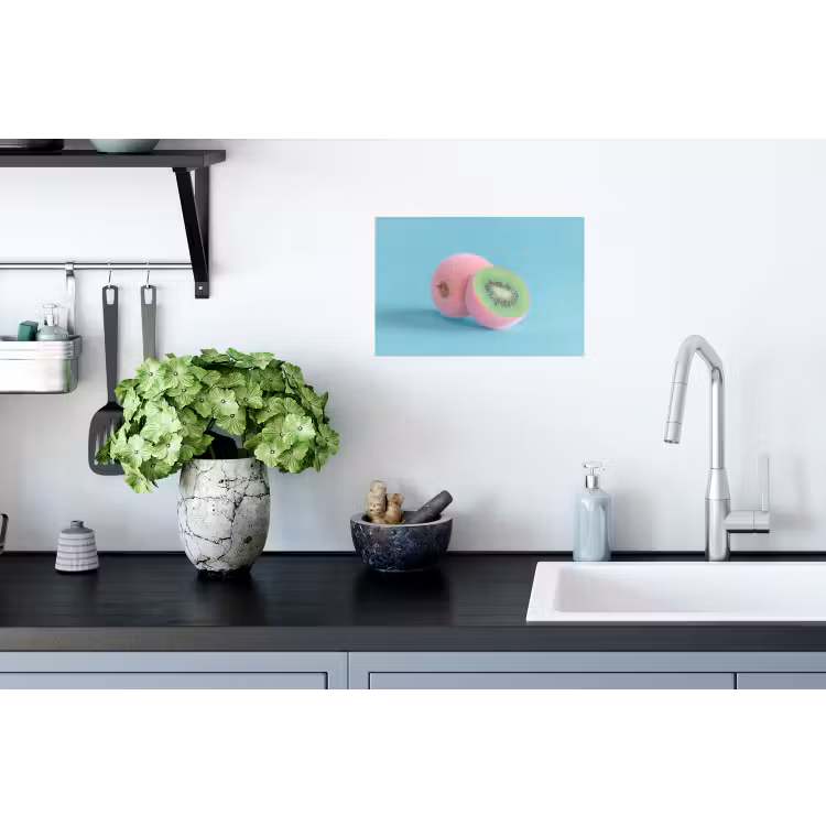 Kiwi - Blauw - Surrealistisch Muursticker klein -keuken