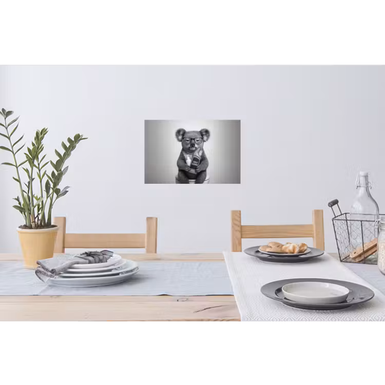 Koala - Bril - Toilet Muursticker klein -eettafel