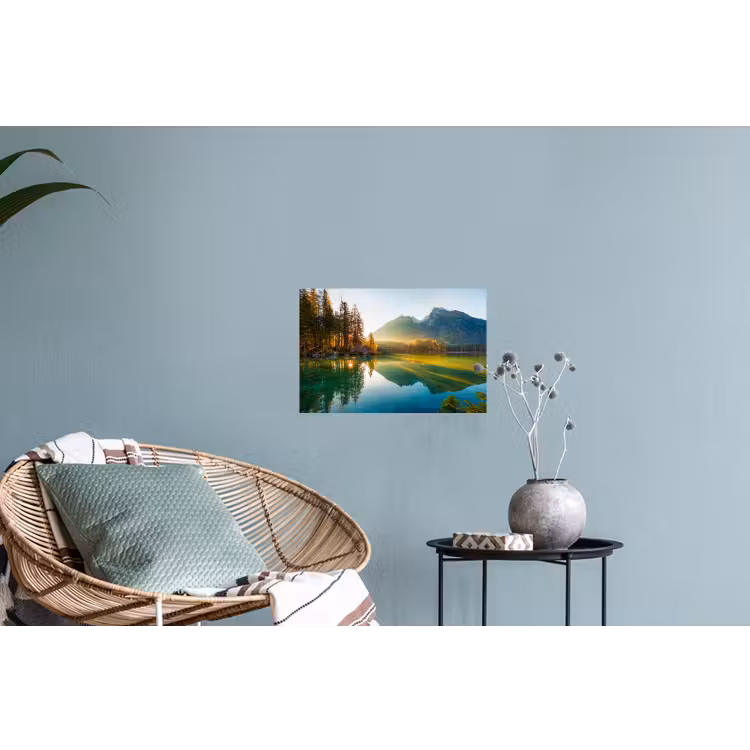 Meer - Bos - Bergen - Natuur - Zon - Landschap Muursticker klein -plant