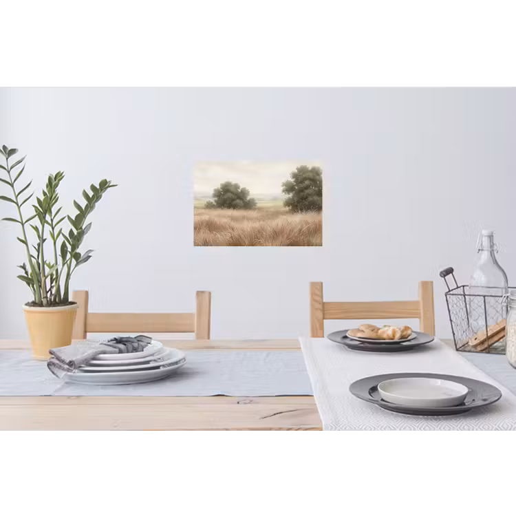 Landschap - Minimalistisch - Beige Muursticker klein -eettafel