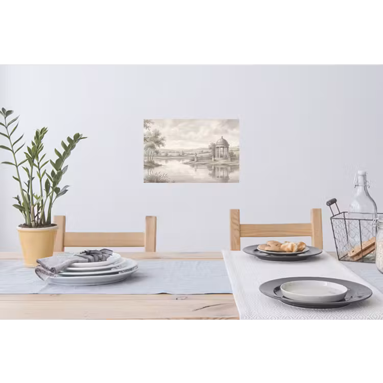 Landschap - Water - Natuur - Sepia Muursticker klein -eettafel