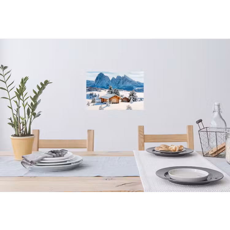 Landschap - Winter - Sneeuw Muursticker klein -eettafel