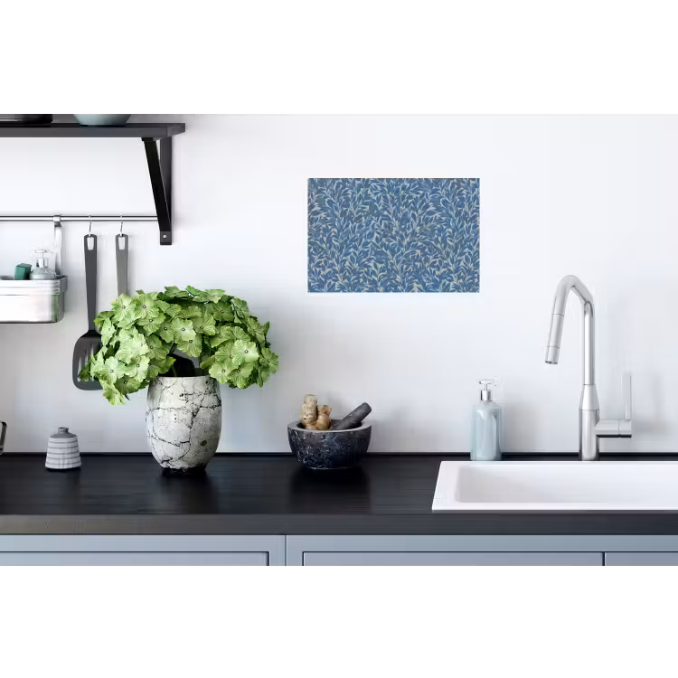 Bladeren - Klassiek - Patroon - Donkerblauw - Vintage Muursticker klein 286 -keuken