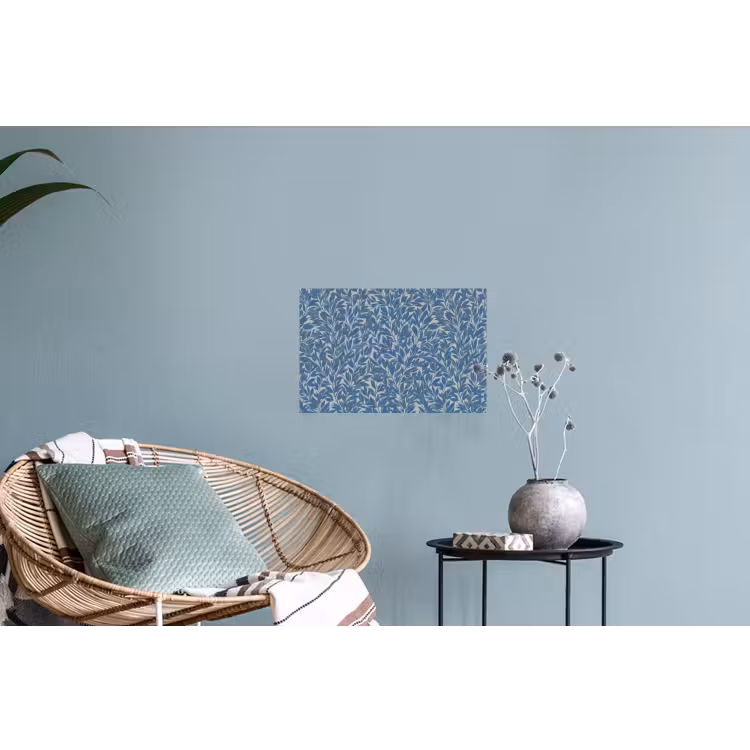 Bladeren - Klassiek - Patroon - Donkerblauw - Vintage Muursticker klein 286 -plant