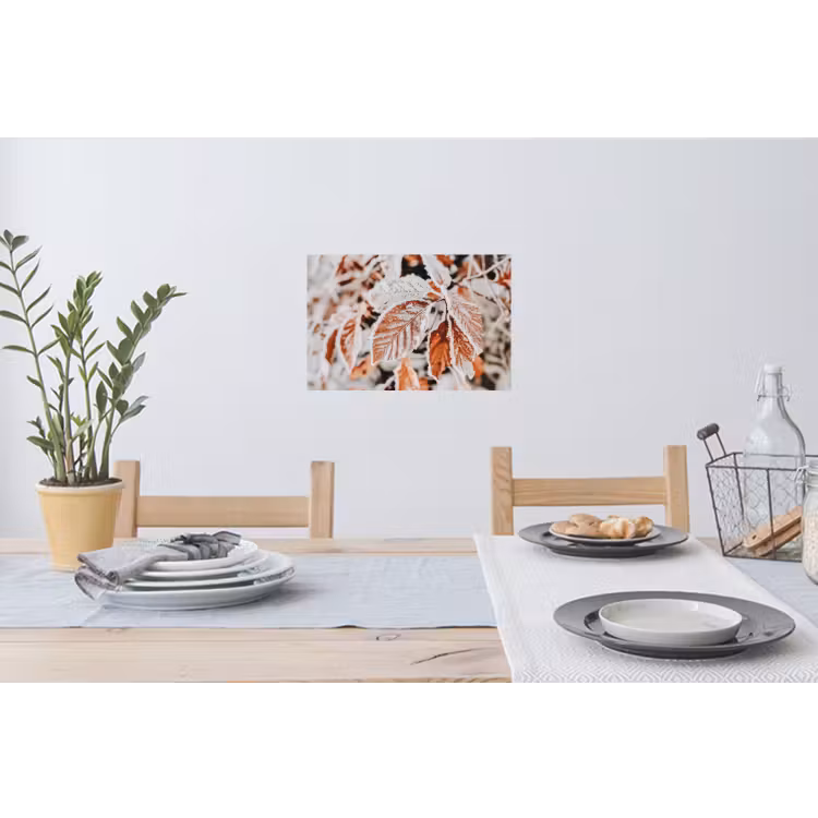 Bladeren - IJs - Winter - Natuur Muursticker klein -eettafel