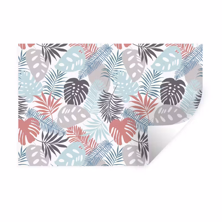 Bladeren - Jungle - Pastel - Tropisch Muursticker klein -3d