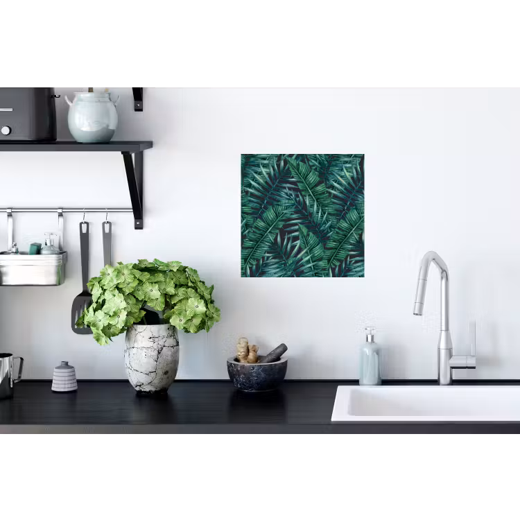 Bladeren - Inductie beschermer - Jungle - Tropical Muursticker klein -keuken