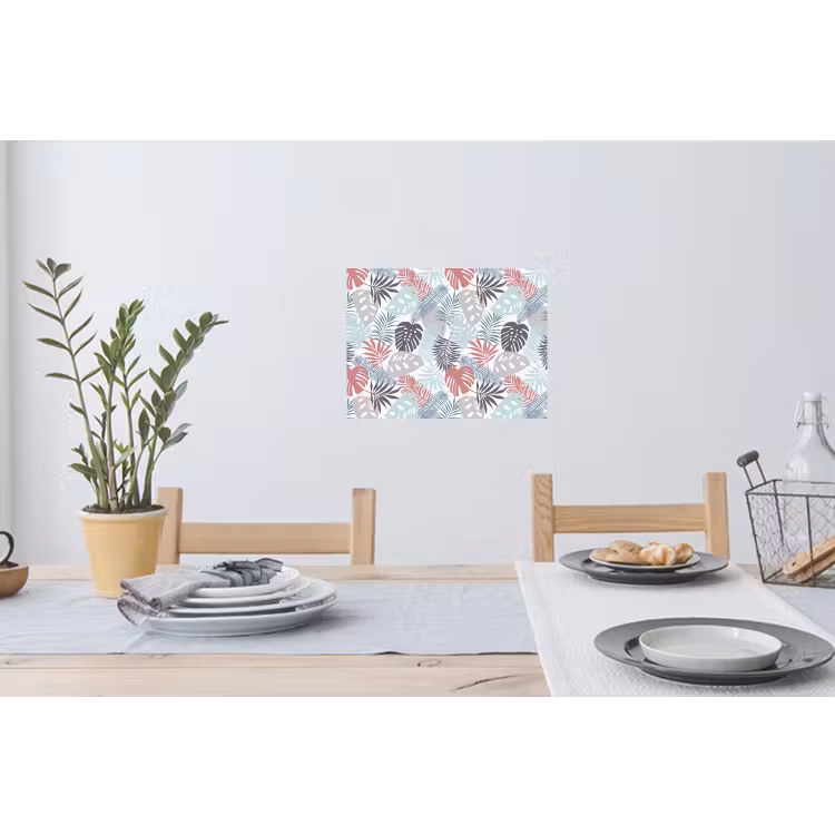 Inductie beschermer - Bladeren - Pastel - Jungle - Afdekplaat voor kookplaat Muursticker klein -eettafel