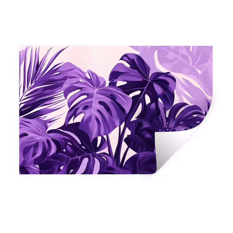 Bladeren - Paars - Tropisch - Abstract Muursticker klein -3d