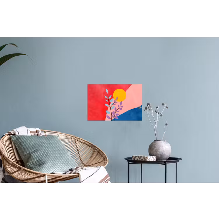 Bladeren - Zon - Abstracte vormen Muursticker klein -plant