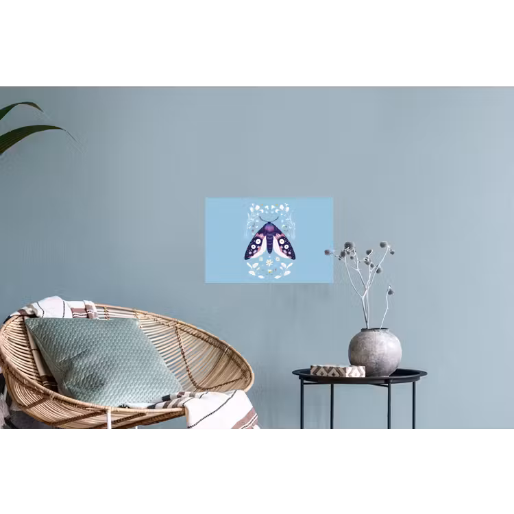 Bladeren - Wit - Vlinder - Insect Muursticker klein -plant