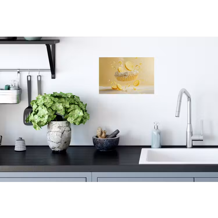 Citroen - Taart - Eten - Geel Muursticker klein -keuken