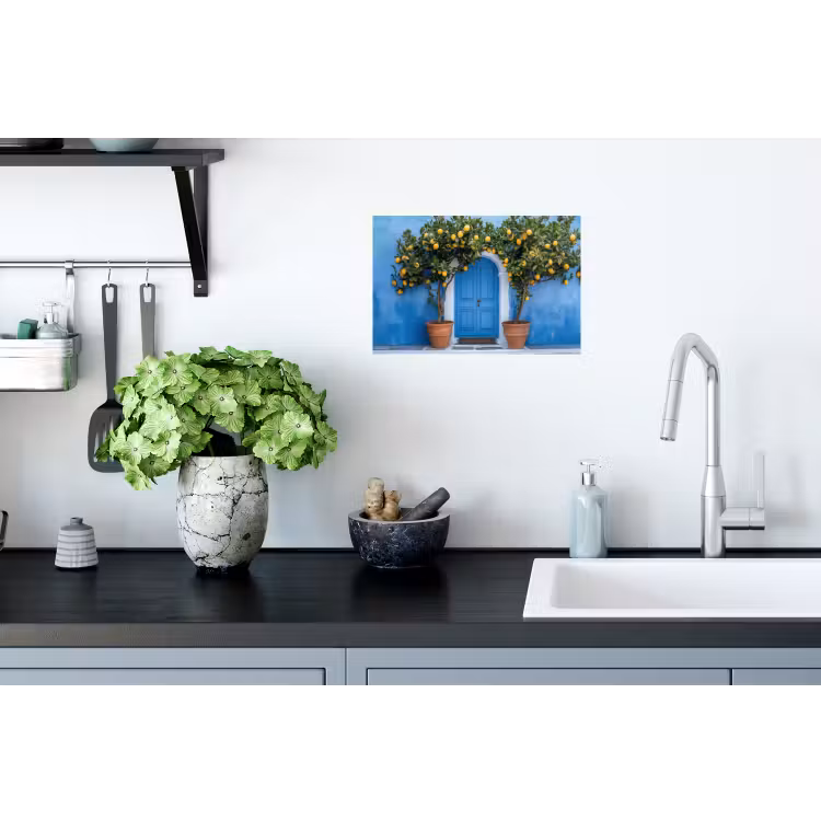 Citroenbomen - Geel - Deur - Potten Muursticker klein -keuken