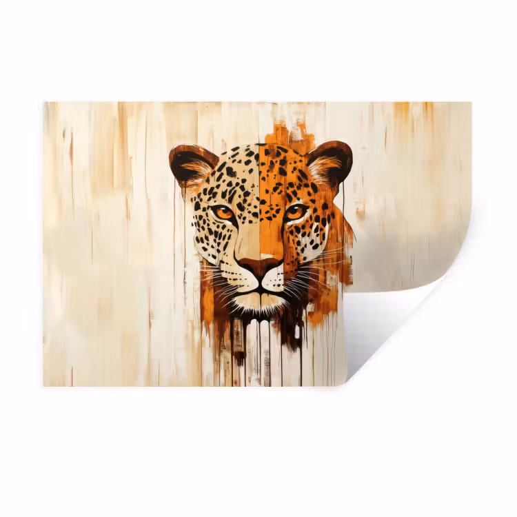 Luipaard - Symmetrisch - Strepen Muursticker klein -3d