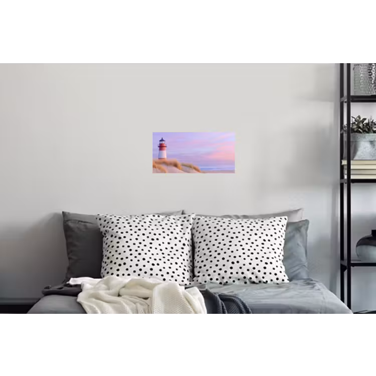 Vuurtoren - Duinen - Zonsondergang Muursticker klein -slaapkamer