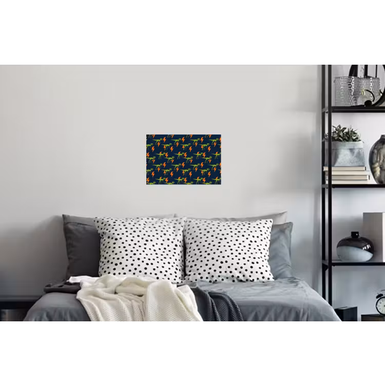 Bliksemschichten - Oranje - Dinosaurussen Muursticker klein -slaapkamer