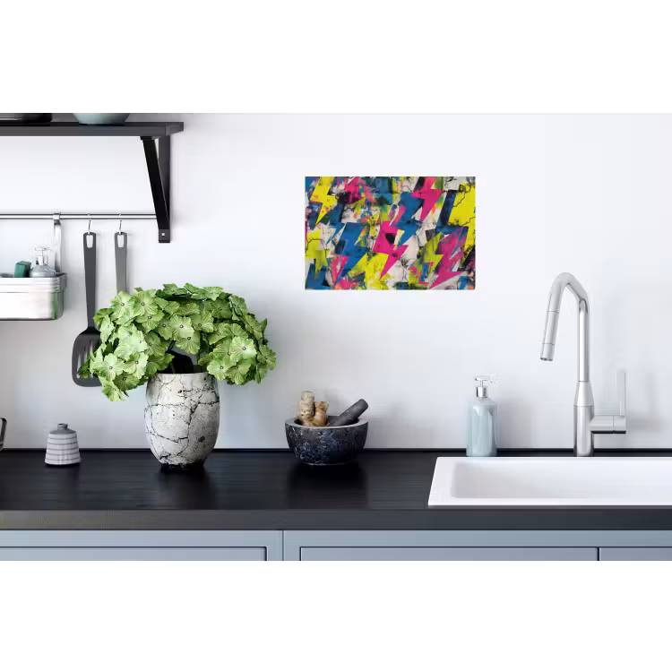 Bliksemschichten - Patroon - Marmer - Kleuren Muursticker klein -keuken